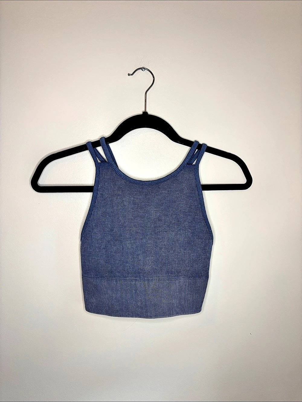 Gilly Hicks Active Recharge Ribbed Plunge Tank Blue